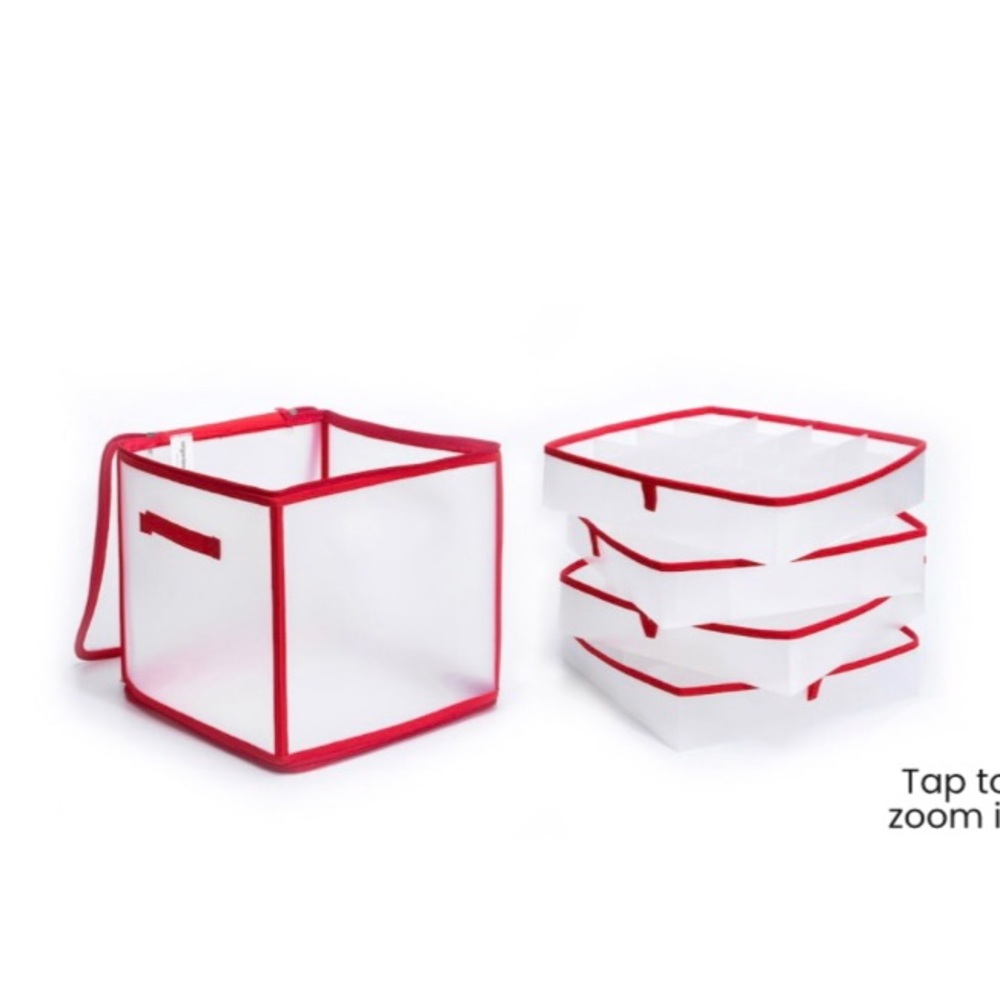 Christmas Storage box with Removable Trays, Ornament Storage